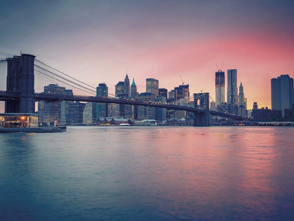 Fototapeta Most nad rzeką o zachodzie słońca