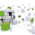 Miniatura fototapety Geometryczne sześciany w zieleni