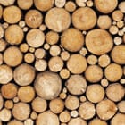 Miniatura fototapety Stos drewnianych kłód w przekroju