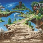 Miniatura fototapety Fantastyczny krajobraz z wyspami