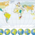 Miniatura fototapety Kolorowa mapa świata z krajami
