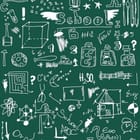 Miniatura fototapety Szkolne rysunki na tablicy