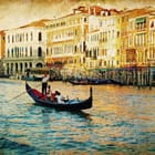 Miniatura fototapety Gondola w Wenecji na kanale