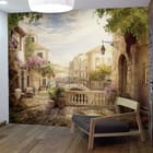 Miniatura fototapety Malownicza uliczka z mostkiem we wnętrzu przedpokoju