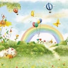 Miniatura fototapety Bajkowy krajobraz z tęczą