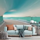 Miniatura fototapety Plaża z Zakrzywionym Horyzontem we wnętrzu salonu
