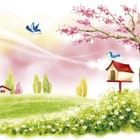 Miniatura fototapety Drzewo z różowymi kwiatami