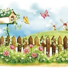 Miniatura fototapety Domek dla ptaków na łące