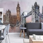 Miniatura fototapety Most i wieże Londynu - aranżacja w salonie