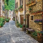 Miniatura fototapety Uliczka z kwiatami w Starym Mieście