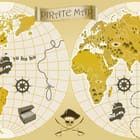 Miniatura fototapety Stara mapa z motywem pirackim