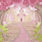 Miniatura fototapety Zamek w różowym lesie