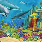 Miniatura fototapety Podwodny pałac z delfinami