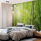 Miniatura fototapety Spokojny las bambusowy we wnętrzu sypialni