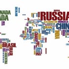 Miniatura fototapety Mapa świata z nazwami krajów