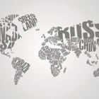 Miniatura fototapety Mapa świata z nazwami krajów