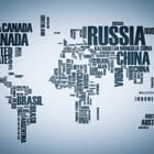 Miniatura fototapety Typograficzna mapa świata