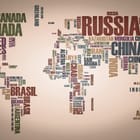 Miniatura fototapety Typograficzna mapa świata