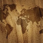 Miniatura fototapety Mapa świata na jutowym tle
