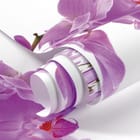 Miniatura fototapety Fioletowe orchidee nad wodą - realne zdjęcie w rolce