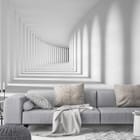 Miniatura fototapety Nowoczesny biały korytarz 3D we wnętrzu salonu