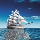 Miniatura fototapety Żaglowiec na spokojnym oceanie