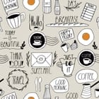 Miniatura fototapety Typografia śniadaniowa z kawą