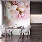 Miniatura fototapety Gałązka kwitnącej wiśni Sakura we wnętrzu kuchni