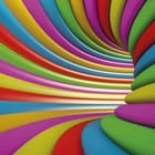 Miniatura fototapety Kolorowe zakrzywione pasy 3D