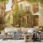 Miniatura fototapety Kamienny zaułek z roślinami we wnętrzu salonu