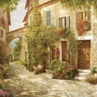 Miniatura fototapety Kamienny zaułek z roślinami