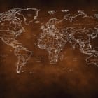 Miniatura fototapety Konturowa mapa świata na ciemnym tle