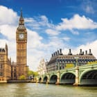 Miniatura fototapety Londyn z wieżą zegarową i mostem