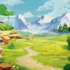 Miniatura fototapety Bajkowy krajobraz z górami