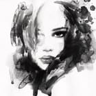 Miniatura fototapety Tajemnicza Twarz Kobiety w Akwareli