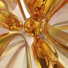 Miniatura fototapety Abstrakcyjne Złote Formy 3D