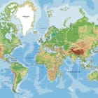 Miniatura fototapety Mapa świata z kontynentami