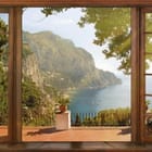 Miniatura fototapety Widok na morze przez okno