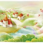 Miniatura fototapety Bajkowe miasteczko na wzgórzu