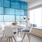 Miniatura fototapety Trójwymiarowe Niebieskie Kostki we wnętrzu kuchni