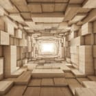 Miniatura fototapety Drewniany tunel z perspektywą