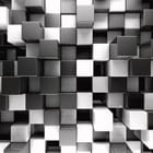 Miniatura fototapety Trójwymiarowe czarno-białe kostki