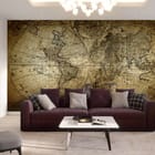 Miniatura fototapety Stara Mapa Świata z Kontynentami we wnętrzu salonu