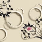 Miniatura fototapety Kwiaty i Okręgi w Subtelnym Stylu