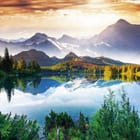 Miniatura fototapety Górski krajobraz z jeziorem