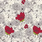 Miniatura fototapety Kwiatowy wzór z czerwonymi akcentami