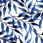 Miniatura fototapety Niebieskie liście na białym tle