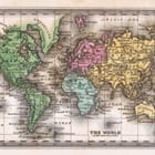 Miniatura fototapety Stara mapa świata z kontynentami