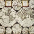 Miniatura fototapety Stara mapa świata z globusami