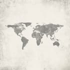 Miniatura fototapety Szara Mapa Świata na Teksturowanym Tle
